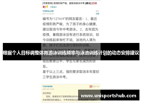 根据个人目标调整体育游泳训练频率与泳池训练计划的动态安排建议
